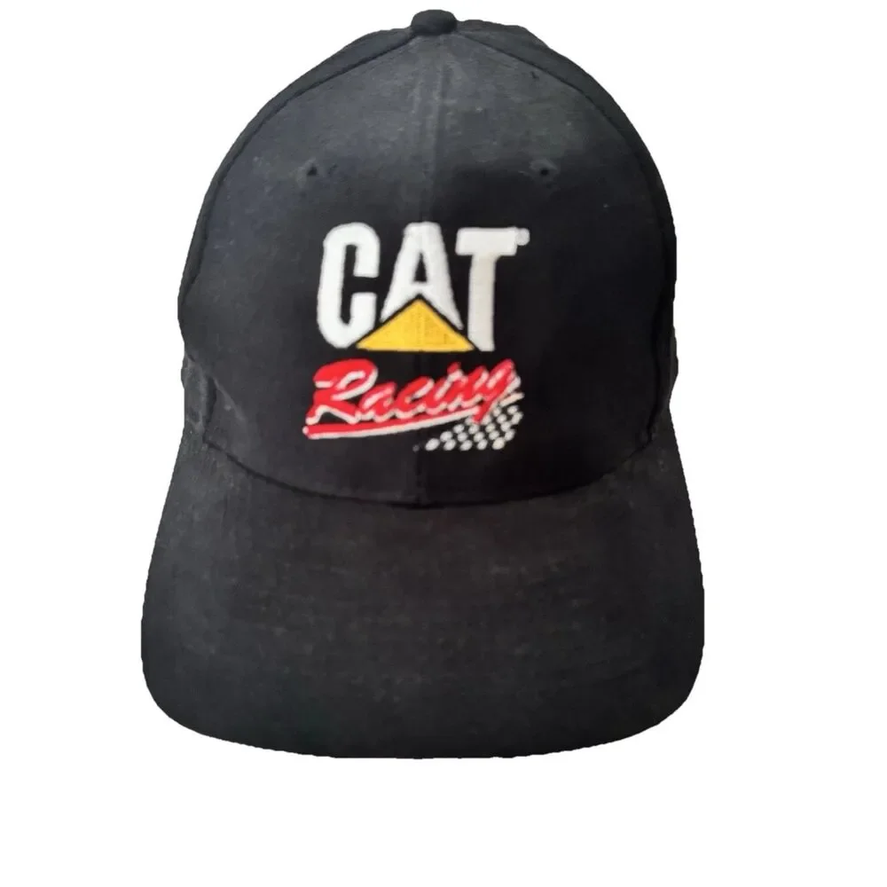 Nascar Cat Racing Cap Hat Mens Adjustable Ward Burton Black Vtg Head To Toe New